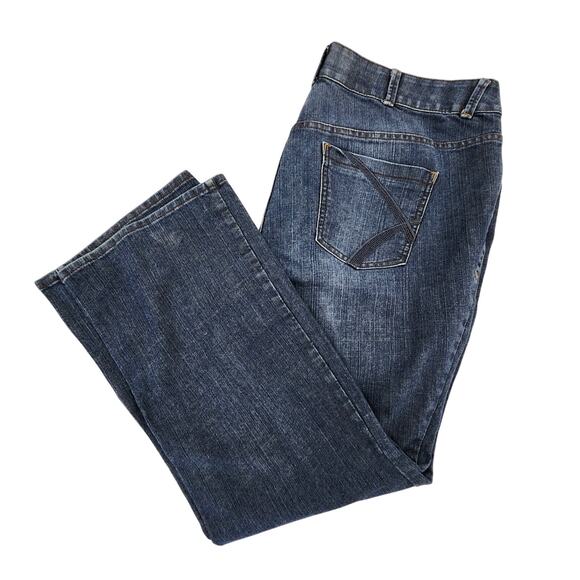 Lane Bryant Women’s Bootcut Jeans Size 22 Dark Wash Tighter Tummy High-Rise - Picture 1 of 10